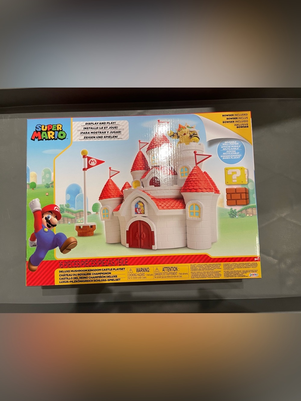 Nintendo Mushroom Kingdom Castle Playset 2.5’/6cm Bowser Action Figure NWT